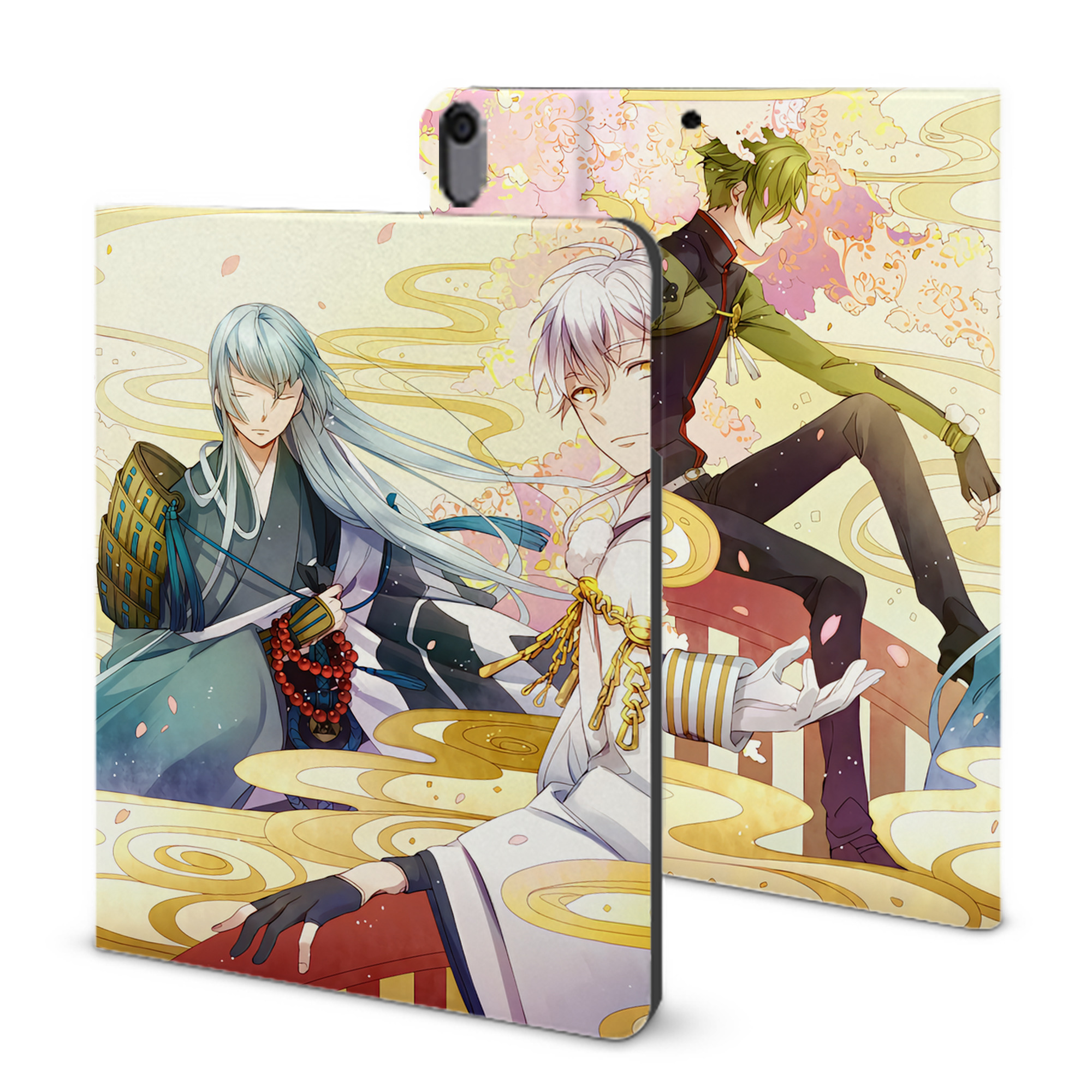 （画像用） 刀剣乱舞 Touken Ranbu IPad ケース ブック型 PUレザー TPU 耐衝撃 軽量 薄型 ペン収納なし 全面保護 IPad 各モデル対応